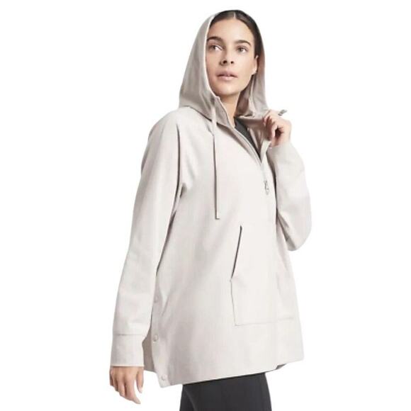 Athleta Glacier Handkerchief Poncho Women XS Hooded Sweatshirt Grey Oversized - Picture 3 of 16